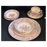 8 PLACE SETTING - DINNER PLATE, LUNCHEON PLATE, LARGE RIMMED SOUP BOWL, SALAD BOWL, BREAD PLATE, BERRY BOWL, CUP & SAUCER - DINETTE