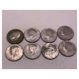 8 NO MINT MARKS BICENTENNIAL KENNEDY HALF DOLLARS (1776-1976)