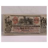 9/2/1861 $10 CONFEDERATE STATES OF AMERICA (US OBSOLETE CURRENCY) EXCELLENT CONDITION - UNCERTIFIED