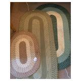 3 OVAL BRAIDED THROW RUGS (VARIOUS SIZES)