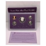 1990 UNITED STATES MINT PROOF SET (5 PIECE SET) - MINT OF SAN FRANCISCO