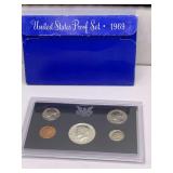 1969 UNITED STATES MINT PROOF SET (5 PIECE SET) - MINT OF SAN FRANCISCO