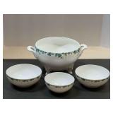 Villeroy and Boch four piece bowl set. One is large footed serving dish. See pictures for detail