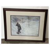 Vintage framed and matted “Bell System Spirit of Service” print, by Ernest Hamlin Baker, see pictures for details.