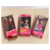 Kelly club dolls, three pieces, comes in original boxes, see pictures for details.