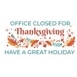 Office Closed Monday November 25th - Friday November 29th. Happy Thanksgiving!!