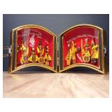 VINTAGE ORIENTAL MINIATURE MUSIC INSTRUMENTS IN FOLDING DISPLAY CASE