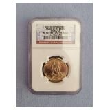 2008-D, ANDREW JACKSON $1 COIN, NGC MS66 - FIRST DAY OF ISSUE