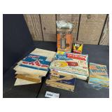 OLD KITCHEN ACCESSORIES INCLUDING KORDITE FREEZE BOXES, BEE BRAND INSECT POWDER, MIRRO COOKY PRESS WITH ORIGINAL BOX, AND MORE