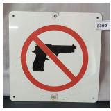 METAL "NO GUNS" SIGN 10" X 10"