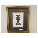 Framed and matted neoclassical style print by Steve Butler, see pictures for details.