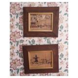 2 FRAMED VINTAGE ST. SCENE PRINTS BY TURNER MANUFACTURING COMPANY