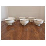 LOT OF 6 CUPS WITH GOLD TRIM MARKED ON BOTTOM