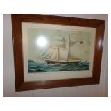 NICELY FRAMED PRINT OF A SAILBOAT