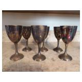 LOT OF SIX SILVER PLATE GOBLETS