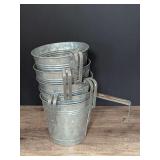 BUTTERFLY MOTIF GALVANIZED HANGING PLANTER BUCKETS