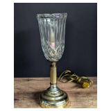 BUFFET LAMP WITH CRYSTAL UPRIGHT HURRICANE SHADE