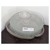 VINTAGE FORMAL GLASS LUNCHEON PLATES AND SALAD BOWLS