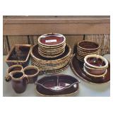 VINTAGE BROWN DRIP GLAZED DINNERWARE