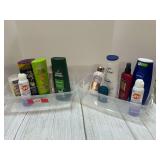 Assorted personal hygiene products to include shampoo, deodorant, body wash, lotion, and more. Tubs are not included, see pictures or details.