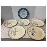 Vintage Taylor• Smith• Taylor Versatile dinner plates, also includes a celebration serving Plate, six pieces total, see pictures for details.