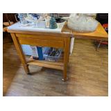 ROLLING BUTCHER BLOCK CART, INCLUDES CUTTING BOARD UNDER LOT 1200 *** SPECIAL PICKUP INSTRUCTIONS ***