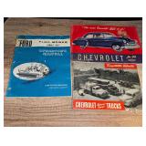 OLD CHEVROLET PROMOTIONAL SALES BOOKLETS AND FORD FLAIL MOWER SERIES 907 OPERATORS MANUAL