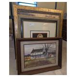 FRAMED ART, THREE PIECES