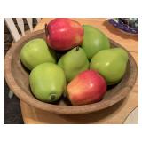 HANDMADE BREAD BOWL WITH FRUIT 12" LONG - SUNPORCH