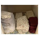 SHELF LOT OF ASSORTED SHEETS - UP HALL CLOSET