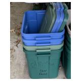 FOUR 18 GALLON TOTES W/ LIDS - CARPORT