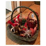 BASKET FULL OF MISC CHRISTMAS - CARPORT STORAGE