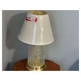 BR2… brass finish and glass side table lamp, see pictures for details.