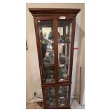 MAIN… Five shelf lighted curio cabinet, items shown in pictures sold in separate lots, please see special pick up instructions, see pictures for details.