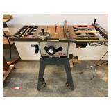 Sears Craftsman 10” direct drive table saw with rolling stand, comes with accessories, see pictures for details.