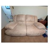 SIGNATURE DESIGN RECLINING 6-FT SOFA WITH TAGS IN NEUTRAL COLOR *** SPECIAL PICKUP INSTRUCTIONS ***