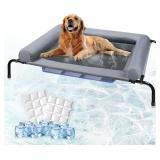 Large Elevated Dog Bed with Pillows and Ice Pack O