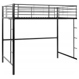 $590 Walker Edison Twin Metal Loft Bed  Black