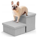 Heeyoo Dog Stairs with Storage  Foldable Dog Steps