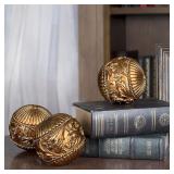 AELS 4" Vintage Decorative Balls Orbs  Set of 3 De