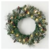 24 in. Flocked LED Pine Pre-Lit Artificial Christm