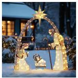 Lighted Nativity Scene Outdoor 2024 New Christmas