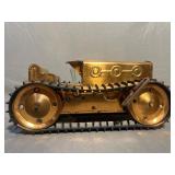 Marx Vintage Tin Litho Wind Up Toy Tractor Gold