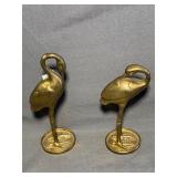 Brass Crane Sculptures 5.5ï¿½, 6ï¿½