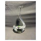 Art Glass Swan Paperweight 7.75in tall