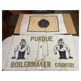 Two - Purdue Boilermaker Rugs 23"x36", 23"x43"