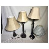 4- Assorted lamps , 13"-28" tall