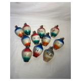 11 Vintage Painted Bulbs 5"