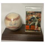 Signed/Autographed Nolan Ryan Baseball and Stand