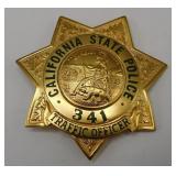 California State Police #341 Traffic Officer Badge